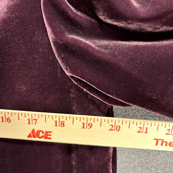 Tahari Velvet Blazer Jacket Womens 8 Purple Embroidered snap button peplum - Picture 9 of 16